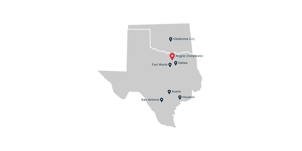 Map showing Lightning Safety Solutions service areas across Texas, including DFW, Austin, Houston, San Antonio, and Oklahoma City.